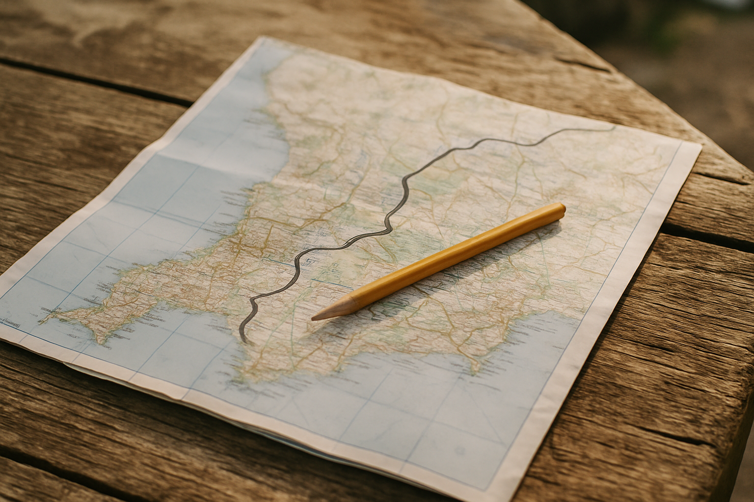 A paper route map with a pencil marking a planned line, representing preparation rather than a guarantee