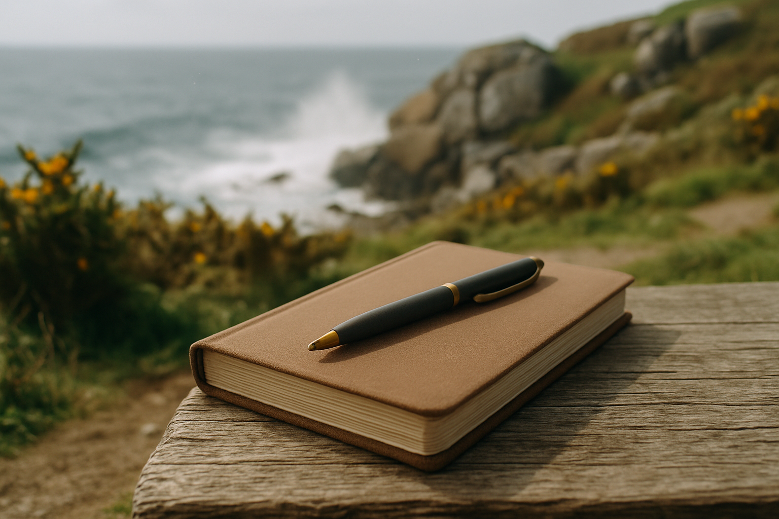 A closed field notebook and pen, representing careful handling of correspondence